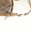 Salvatore Ferragamo Gancini Tote Bag Vinyl Brown Silver Auth bs29993-21