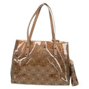 Salvatore Ferragamo Gancini Tote Bag Vinyl Brown Silver Auth bs29993-13