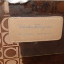 Salvatore Ferragamo Gancini Tote Bag Vinyl Brown Silver Auth bs29993-12