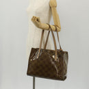 Salvatore Ferragamo Gancini Tote Bag Vinyl Brown Silver Auth bs29993-25