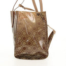 Salvatore Ferragamo Gancini Tote Bag Vinyl Brown Silver Auth bs29993-4