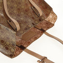 Salvatore Ferragamo Gancini Tote Bag Vinyl Brown Silver Auth bs29993-6