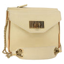 Chloe Sally Shoulder Bag Leather Beige Gold Auth bs29994-1