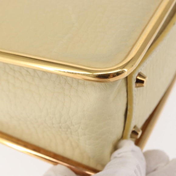 Chloe Sally Shoulder Bag Leather Beige Gold Auth bs29994