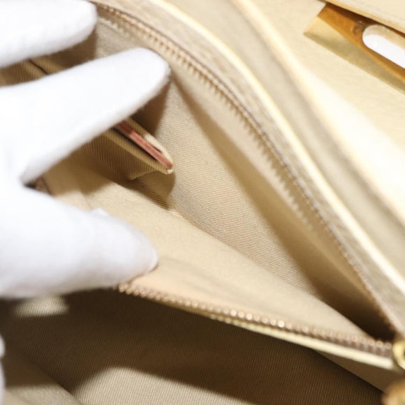 Chloe Sally Shoulder Bag Leather Beige Gold Auth bs29994