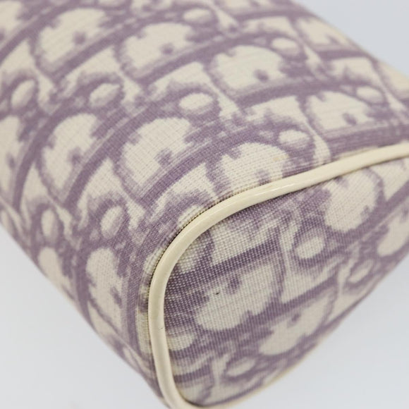 Christian Dior Trotter Canvas Pouch PVC Purple Silver Auth bs29999