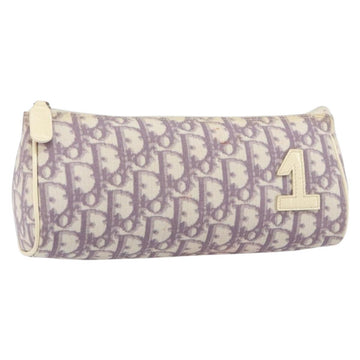 Christian Dior Trotter Canvas Pouch PVC Purple Silver Auth bs29999