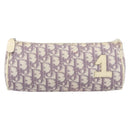 Christian Dior Trotter Canvas Pouch PVC Purple Silver Auth bs29999-13