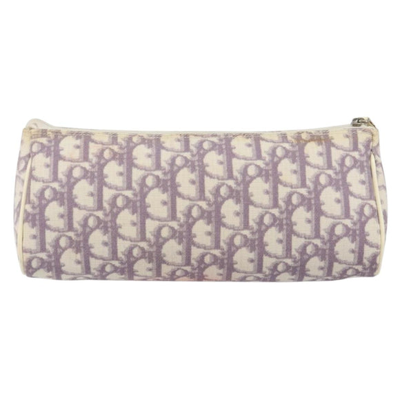 Christian Dior Trotter Canvas Pouch PVC Purple Silver Auth bs29999