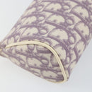 Christian Dior Trotter Canvas Pouch PVC Purple Silver Auth bs29999-14