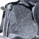 Gianni Versace Gureka Shoulder Bag Leather Black Silver Auth bs30000-21