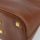 Salvatore Ferragamo Hand Bag Leather Brown Gold Auth bs30002-10