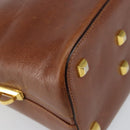 Salvatore Ferragamo Hand Bag Leather Brown Gold Auth bs30002-11