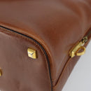 Salvatore Ferragamo Hand Bag Leather Brown Gold Auth bs30002-12