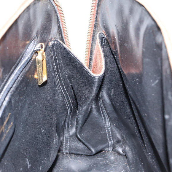 Salvatore Ferragamo Hand Bag Leather Brown Gold Auth bs30002