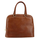 Salvatore Ferragamo Hand Bag Leather Brown Gold Auth bs30002-2