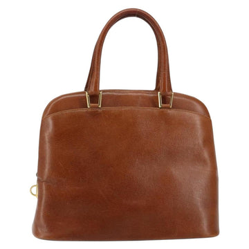 Salvatore Ferragamo Hand Bag Leather Brown Gold Auth bs30002 - 0