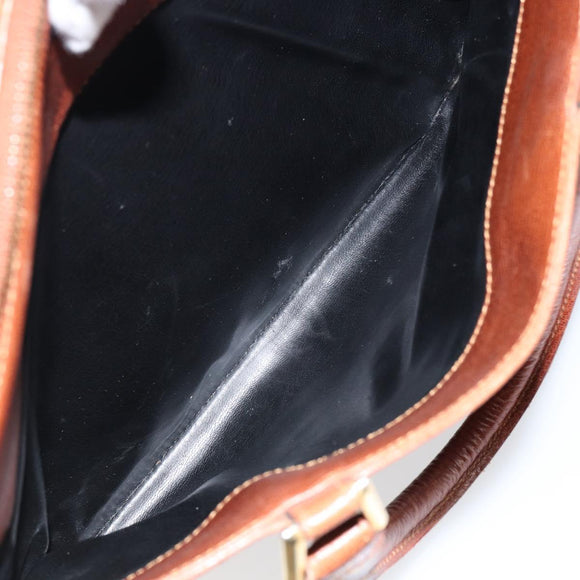 Salvatore Ferragamo Hand Bag Leather Brown Gold Auth bs30002