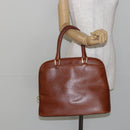 Salvatore Ferragamo Hand Bag Leather Brown Gold Auth bs30002-21
