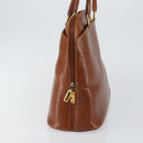 Salvatore Ferragamo Hand Bag Leather Brown Gold Auth bs30002-4