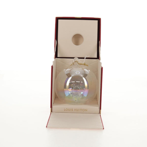 LOUIS VUITTON Vivienne Ornament Glass Snow Globe Glass Clear LV Auth bs30003A