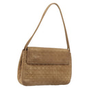 Christian Dior Canage Shoulder Bag Nylon Beige Gold Auth bs30004-1