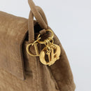 Christian Dior Canage Shoulder Bag Nylon Beige Gold Auth bs30004-9