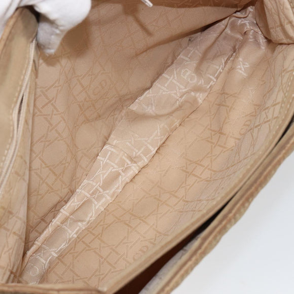 Christian Dior Canage Shoulder Bag Nylon Beige Gold Auth bs30004