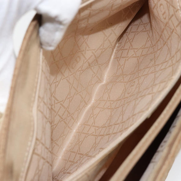 Christian Dior Canage Shoulder Bag Nylon Beige Gold Auth bs30004