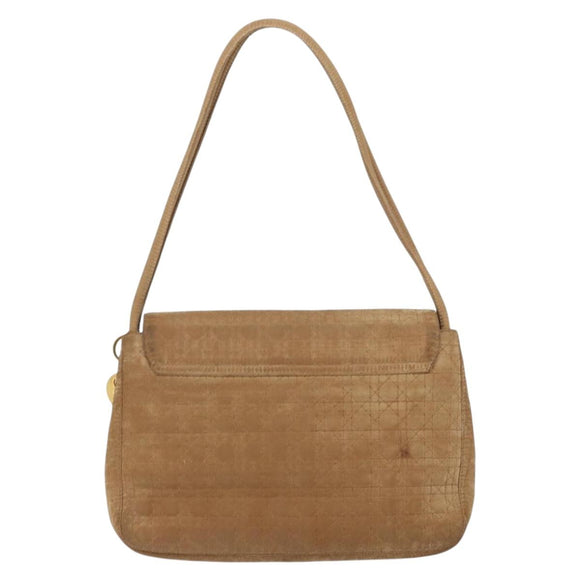 Christian Dior Canage Shoulder Bag Nylon Beige Gold Auth bs30004