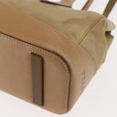 PRADA Shoulder Bag Nylon Leather Khaki Silver Auth bs30008-14