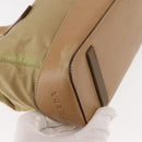 PRADA Shoulder Bag Nylon Leather Khaki Silver Auth bs30008-15