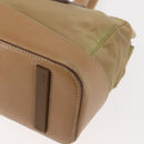 PRADA Shoulder Bag Nylon Leather Khaki Silver Auth bs30008-16