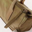 PRADA Shoulder Bag Nylon Leather Khaki Silver Auth bs30008-17
