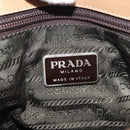 PRADA Shoulder Bag Nylon Leather Khaki Silver Auth bs30008-18