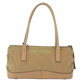 PRADA Shoulder Bag Nylon Leather Khaki Silver Auth bs30008 - 0