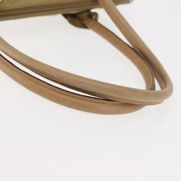 PRADA Shoulder Bag Nylon Leather Khaki Silver Auth bs30008