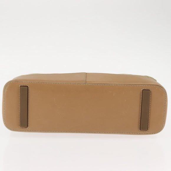 PRADA Shoulder Bag Nylon Leather Khaki Silver Auth bs30008