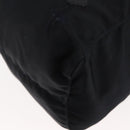 PRADA Flower Embroidery Tote Bag Nylon Black Silver Auth bs30015-13