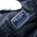 PRADA Flower Embroidery Tote Bag Nylon Black Silver Auth bs30015-15