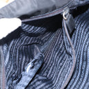 PRADA Flower Embroidery Tote Bag Nylon Black Silver Auth bs30015-22