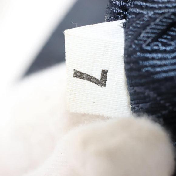 PRADA Flower Embroidery Tote Bag Nylon Black Silver Auth bs30015