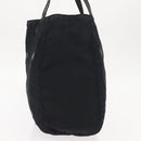 PRADA Flower Embroidery Tote Bag Nylon Black Silver Auth bs30015-4