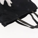 PRADA Flower Embroidery Tote Bag Nylon Black Silver Auth bs30015-6