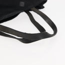 PRADA Flower Embroidery Tote Bag Nylon Black Silver Auth bs30015-7