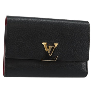 LOUIS VUITTON Portefeuille Capucines Wallet Leather Black M62157 LV Auth bs30017