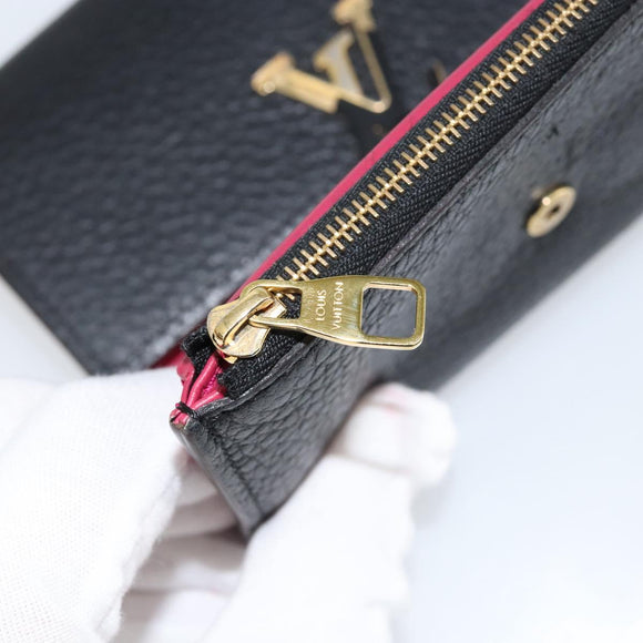 LOUIS VUITTON Portefeuille Capucines Wallet Leather Black M62157 LV Auth bs30017