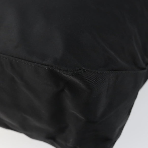 PRADA Tote Bag Nylon Black Silver Auth bs30018