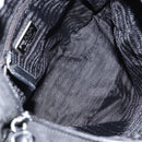 PRADA Tote Bag Nylon Black Silver Auth bs30018-10