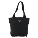 PRADA Tote Bag Nylon Black Silver Auth bs30018-13